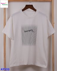 Áo thun trắng sọc đen Easy - going