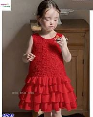 Đầm MLS đỏ thêu hoa nổi