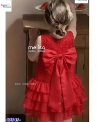 Đầm MLS đỏ thêu hoa nổi