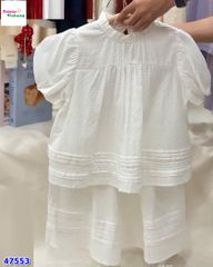 Set váy trắng tay bồng