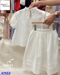 Set váy trắng tay bồng