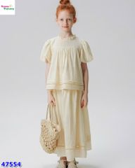 Set váy kem tay bồng