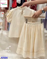 Set váy kem tay bồng