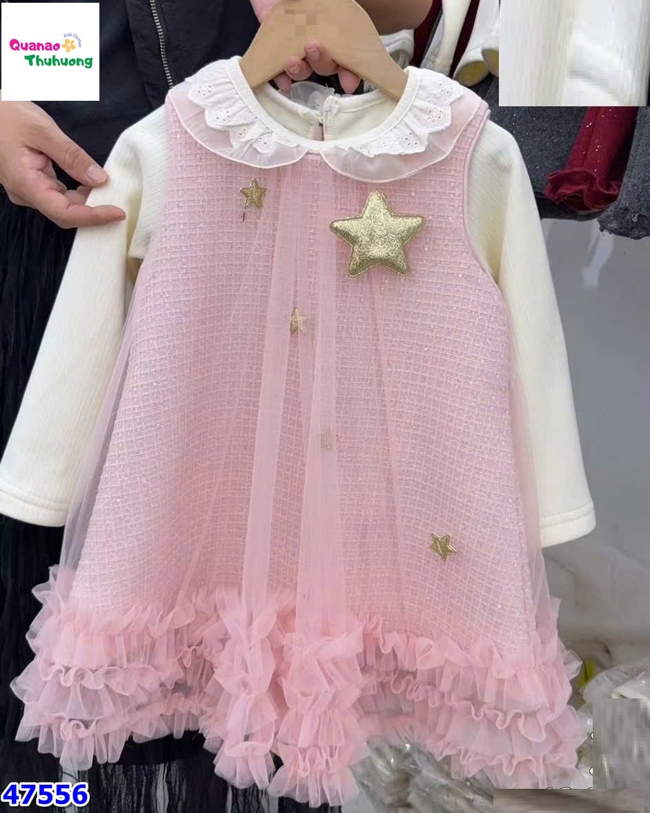 Đầm dạ hồng ngôi sao