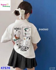 Áo polo Banbino trắng Snoopy