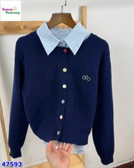 Set Cardigan xanh đen ALO & sơ mi