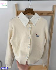 Set Cardigan kem & sơ mi cún