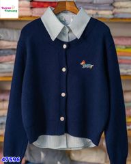 Set Cardigan xanh & sơ mi cún