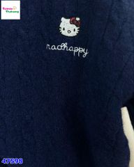 Set Cardigan xanh & sơ mi Kitty