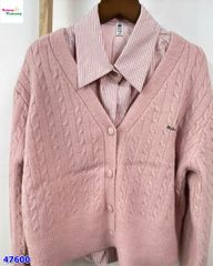 Set Cardigan hồng & sơ mi hồng Kitty