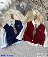 Set áo sơ mi & gile xanh RB