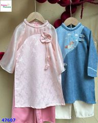 Áo dài Cúc Chi hồng thêu hoa