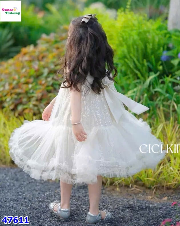 Đầm tiệc Cici màu kem đính cườm