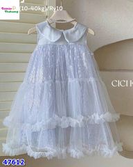 Đầm tiệc Cici màu bạc đính cườm
