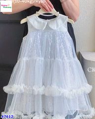 Đầm tiệc Cici màu bạc đính cườm