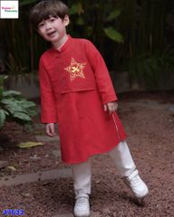 Set áo dài Bernie đỏ sao vàng