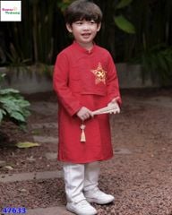 Set áo dài Bernie đỏ sao vàng