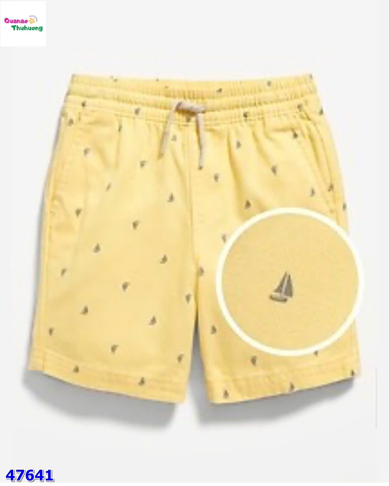 Quần short kaki vàng chấm bi