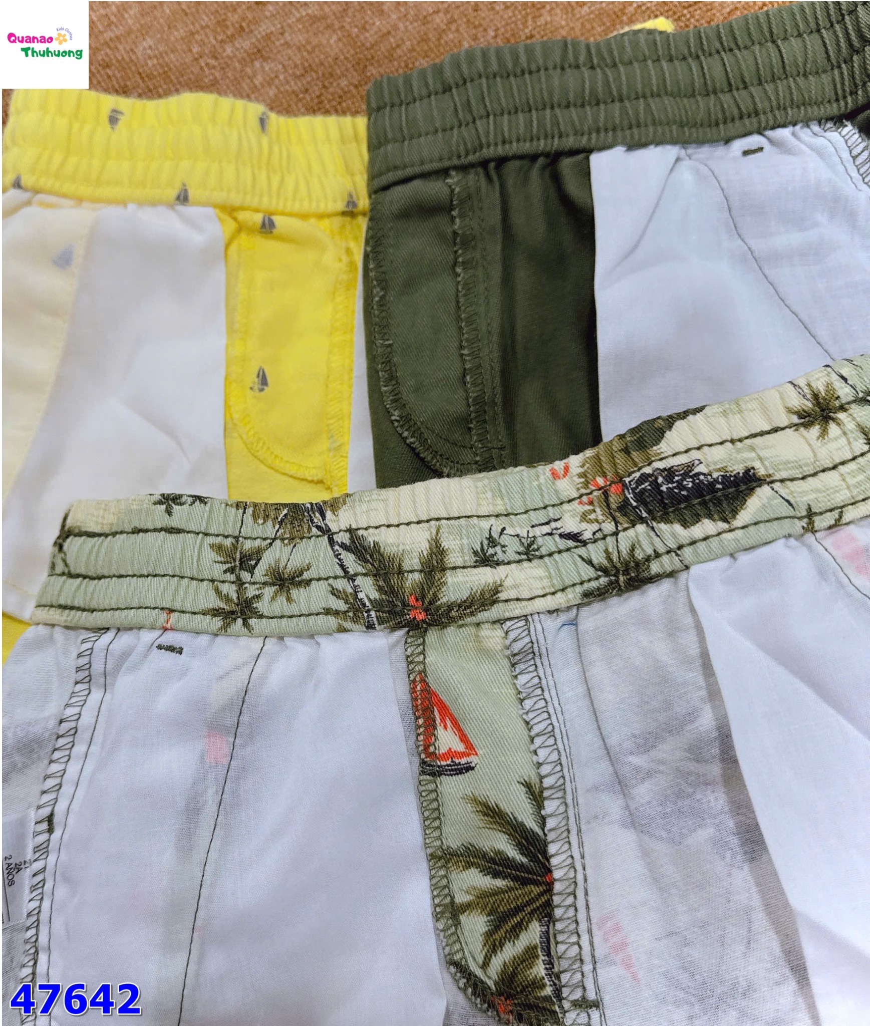 Quần short kaki xanh cây dừa