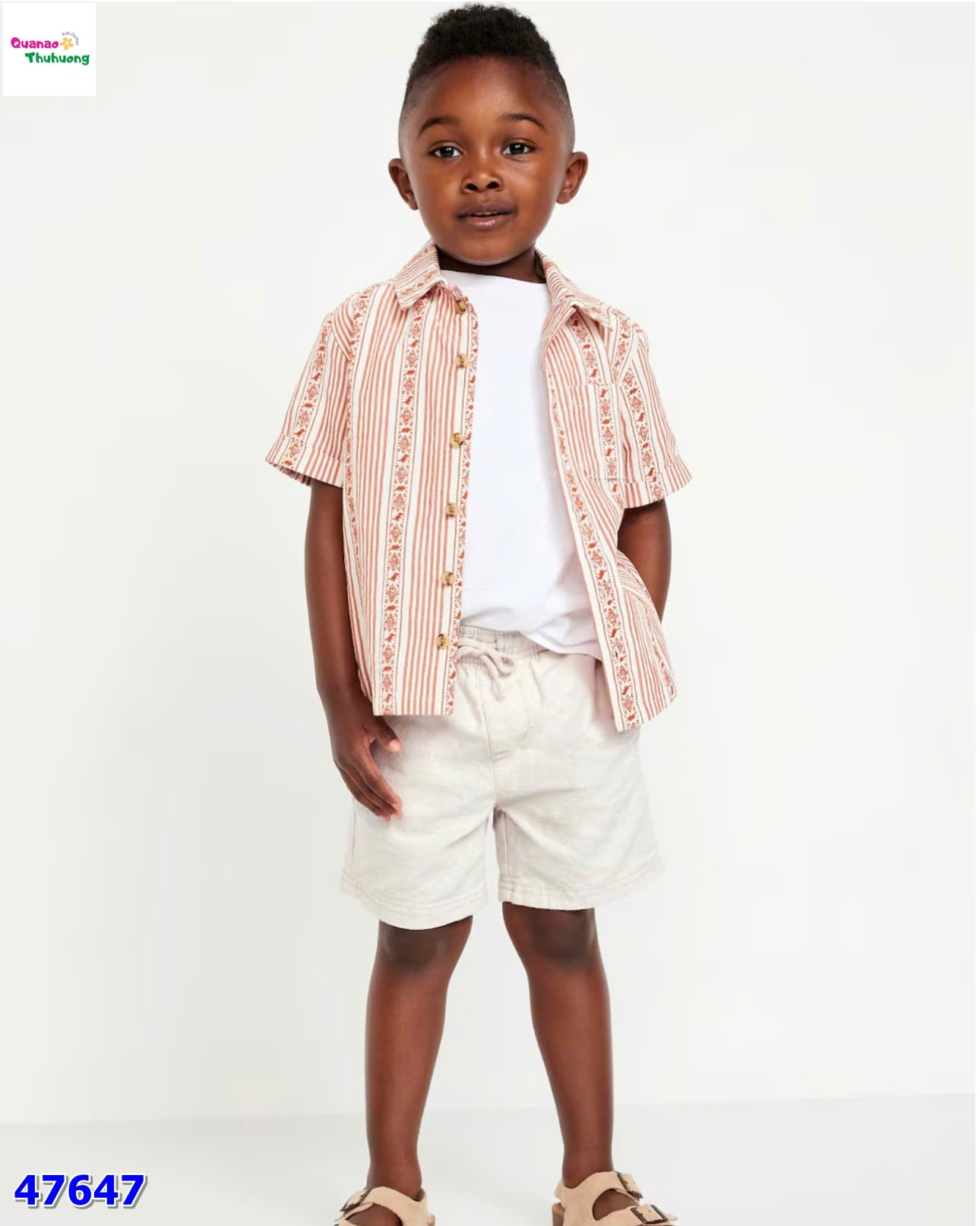 Quần short kaki kem trắng