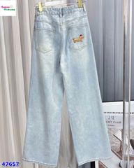 Quần jean dài in cún