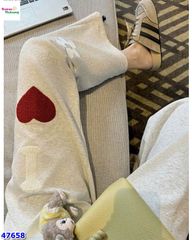 Quần dài xám trái tim