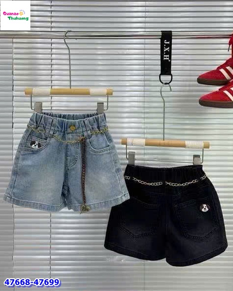 Quần short jean xanh cún