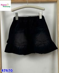 Chân váy jean đen bèo lệch