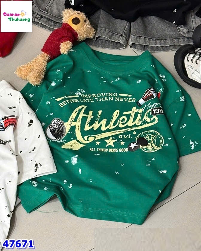 Áo xanh lá gấu bông