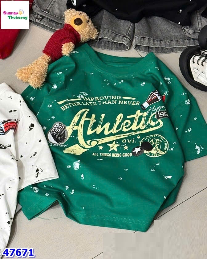 Áo xanh lá gấu bông