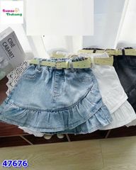 Chân váy xanh jean bèo lệch