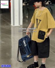 Set bộ áo vàng chữ V, quần đen