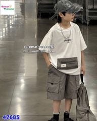 Set bộ trắng Allo, quần xám