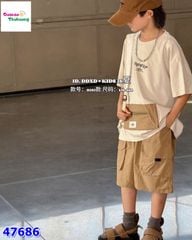 Set bộ trắng Allo, quần nâu