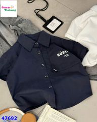 Áo sơ mi xanh đen Buro