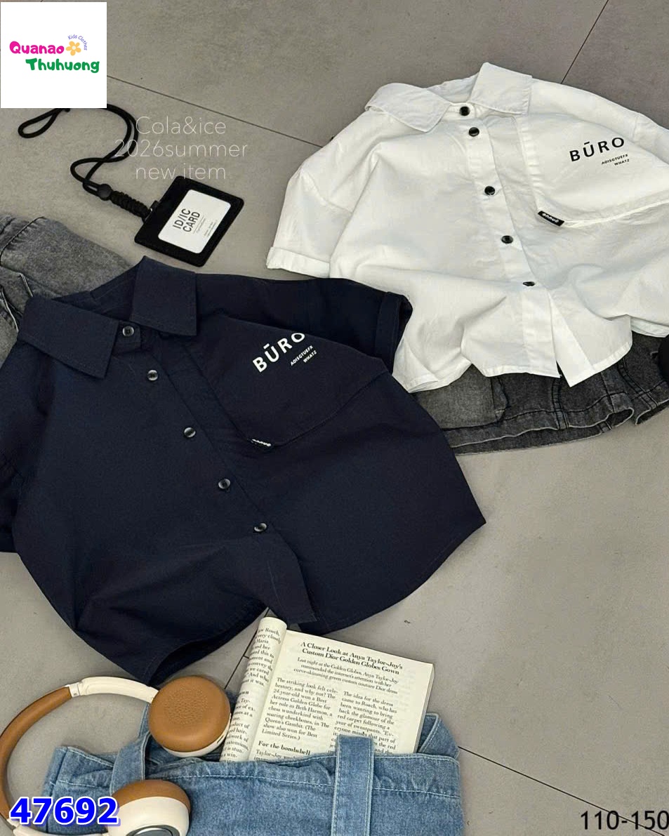 Áo sơ mi xanh đen Buro