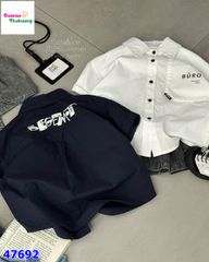 Áo sơ mi xanh đen Buro