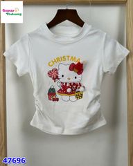 Áo trắng Kitty Christmas