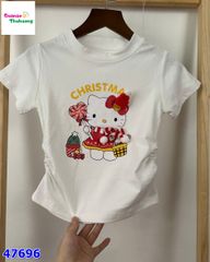 Áo trắng Kitty Christmas