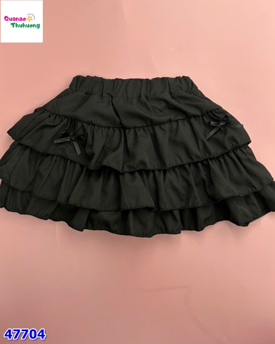 Chân váy tầng đen nơ