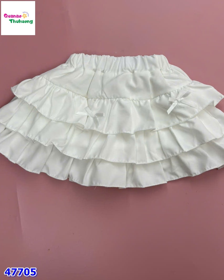 Chân váy tầng trắng nơ
