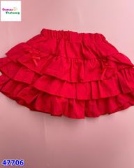 Chân váy tầng đỏ nơ