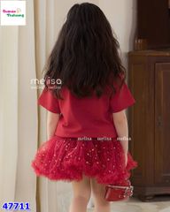 Set váy MLS đỏ trái tim nơ