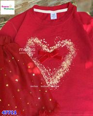 Set váy MLS đỏ trái tim nơ