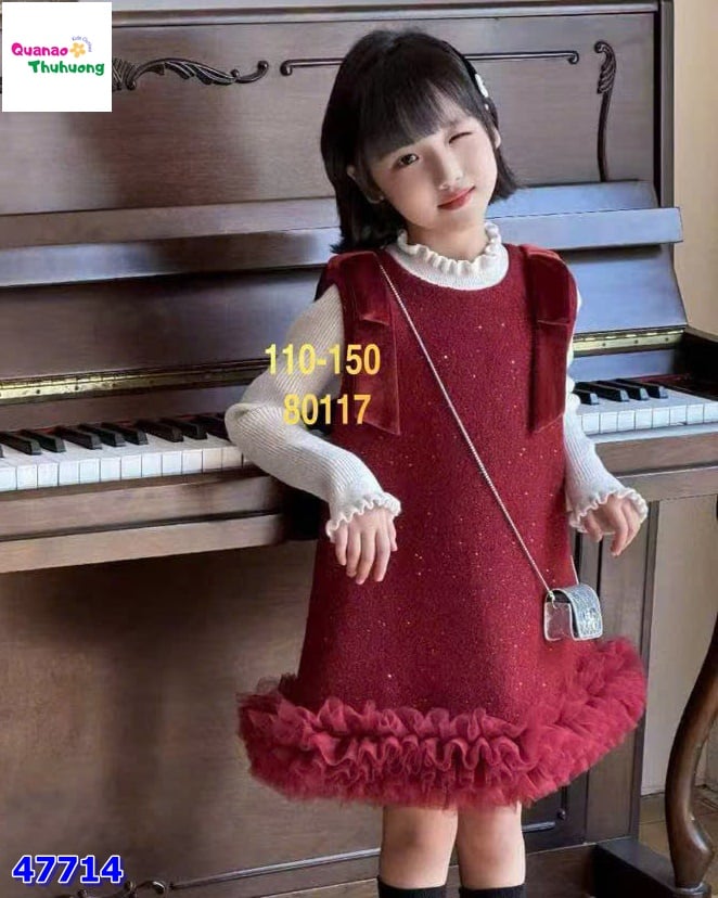 Set đầm đỏ viền ren (Tặng túi đeo)