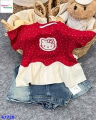Áo đỏ chấm bi Hello Kitty