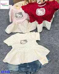 Áo đỏ chấm bi Hello Kitty