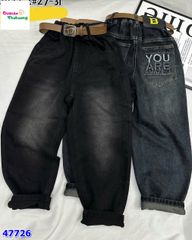 Quần jean dài xanh túi You Are