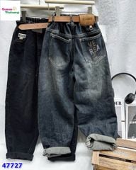 Quần jean dài đen túi versase