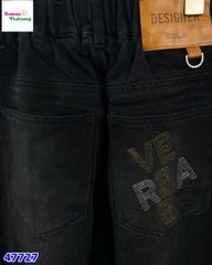 Quần jean dài đen túi versase